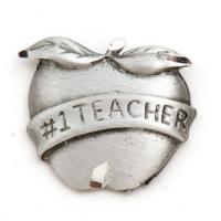 #1 Teacher Pewter Lapel Pin