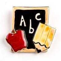 Porcelain ABC Slate Pin