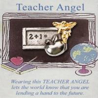 Teacher Angel Pin on Card