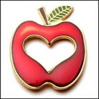 Apple / Heart cut out Lapel Pin