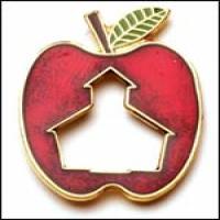 Apple w/school cut out Lapel