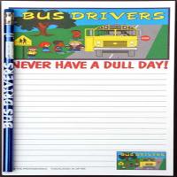 Bus Drivers Never Have a Dull Day - Note Pad and Pencil Set
