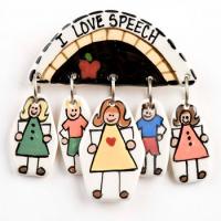 I Love Speech Ceramic Pin