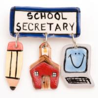 School Secretary Ceramic Pin
