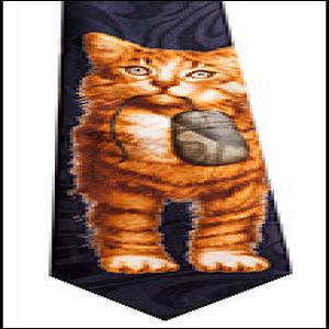 T-42  Cat & Mouse Navy Tie