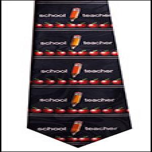 T-50 Navy Blue School Teacher w/ Row of Apples Tie
