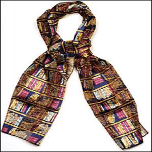 Navy Bookshelf Scarf 
