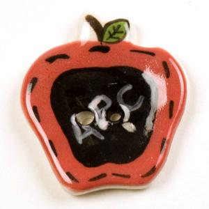 Red Chalk Mark Apple Ceramic Button