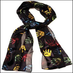 Navy Hands Scarf