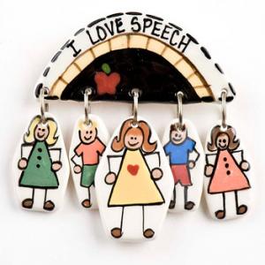 I Love Speech Ceramic Pin