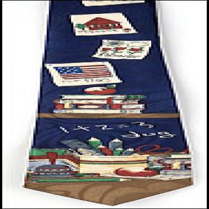 T-22  Book, Pencil Case and Apples Tie