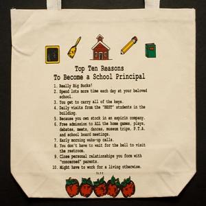 School Principal Top 10 Totebag