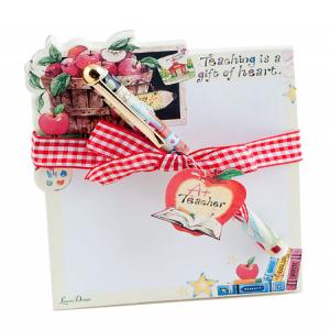 Teacher Die Cut Note Pad & Pen