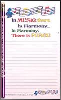 In Music There is Harmony, In Harmony There is Peace - Note Pad and Pencil Set