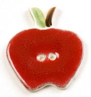 Red Apple Ceramic Button