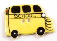 Yellow School Bus Ceramic Button