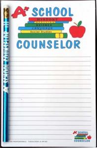 A+ School Counselor - Note Pad and Pencil Set