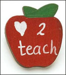 Love 2 Teach Apple  Pin