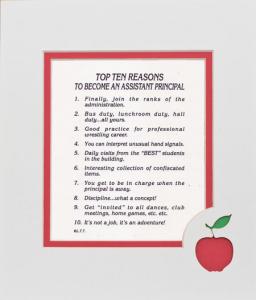 Top Ten Reasons to Become an Assistant Principal Mat